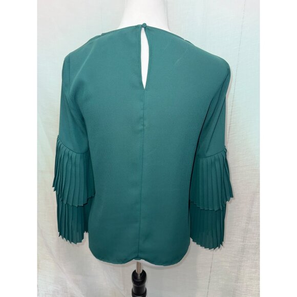 1. State Womens Pleated Sleeve Blouse XS Green - Picture 4 of 6